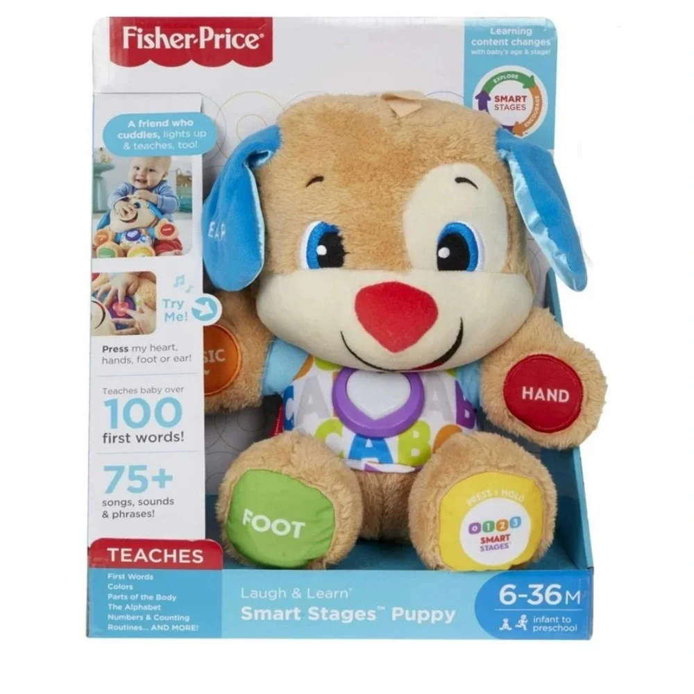 Fisher Price Smart Stages Puppy plays 75 songs and 100 first words Original Box